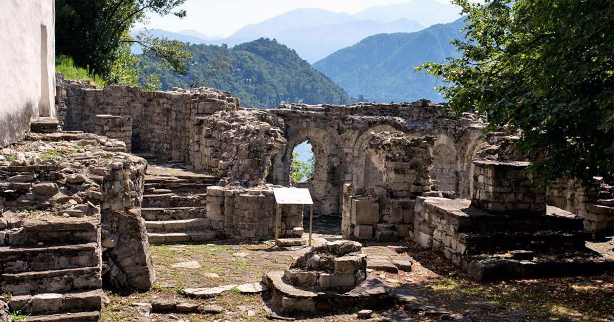 The ruins of the Basilica of Sant'Eufemia on Isola Comacina